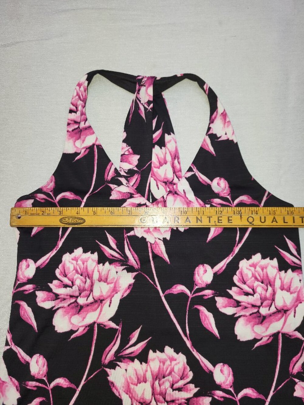 Ricki's Floral Tank Top Women's Small Black Pink Sleeveless V-Neck Blouse - Picture 10 of 12